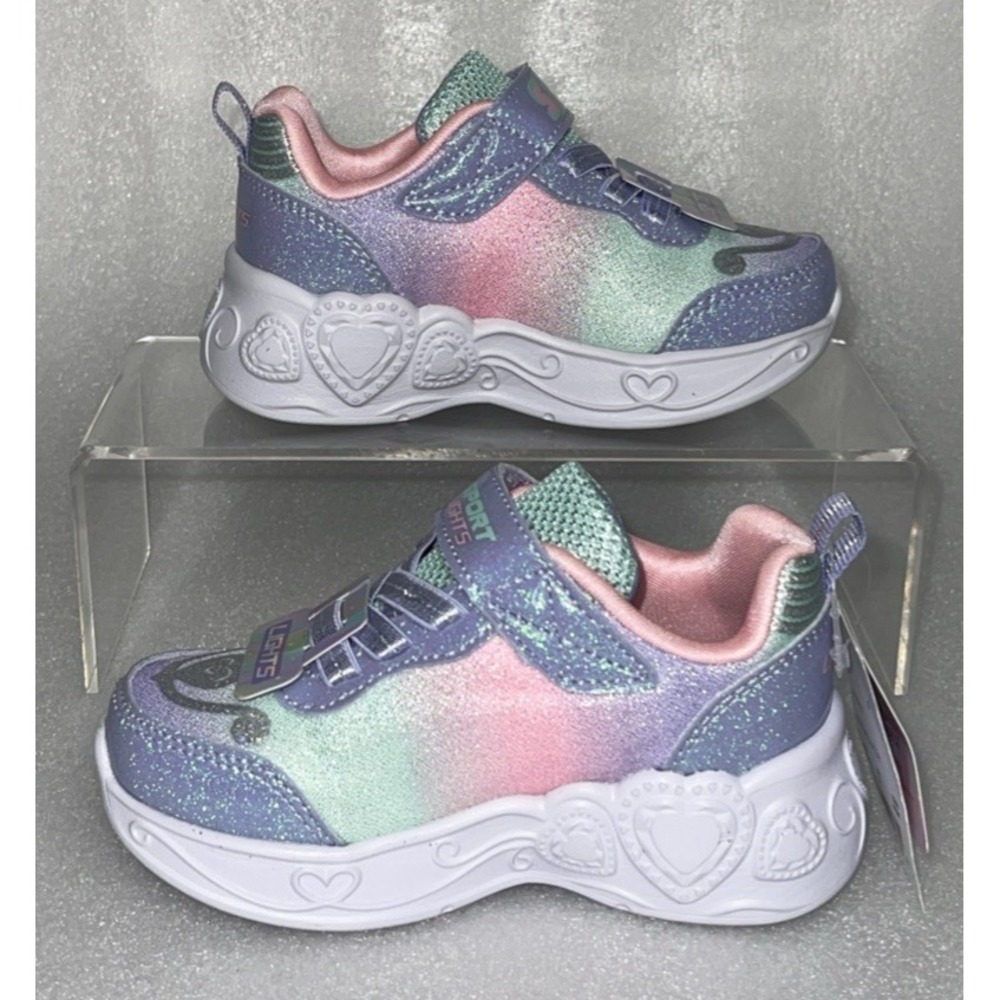 S Sport By Skechers Lucia Sneakers Light Up Stretch Laces Toddler Girls Size 5 - Picture 5 of 17